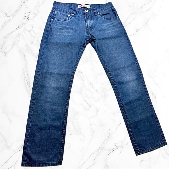 Levi's 513 Slim Straight Fit Jeans Dark Indigo Kids Size 16R 28x28 - Picture 2 of 10